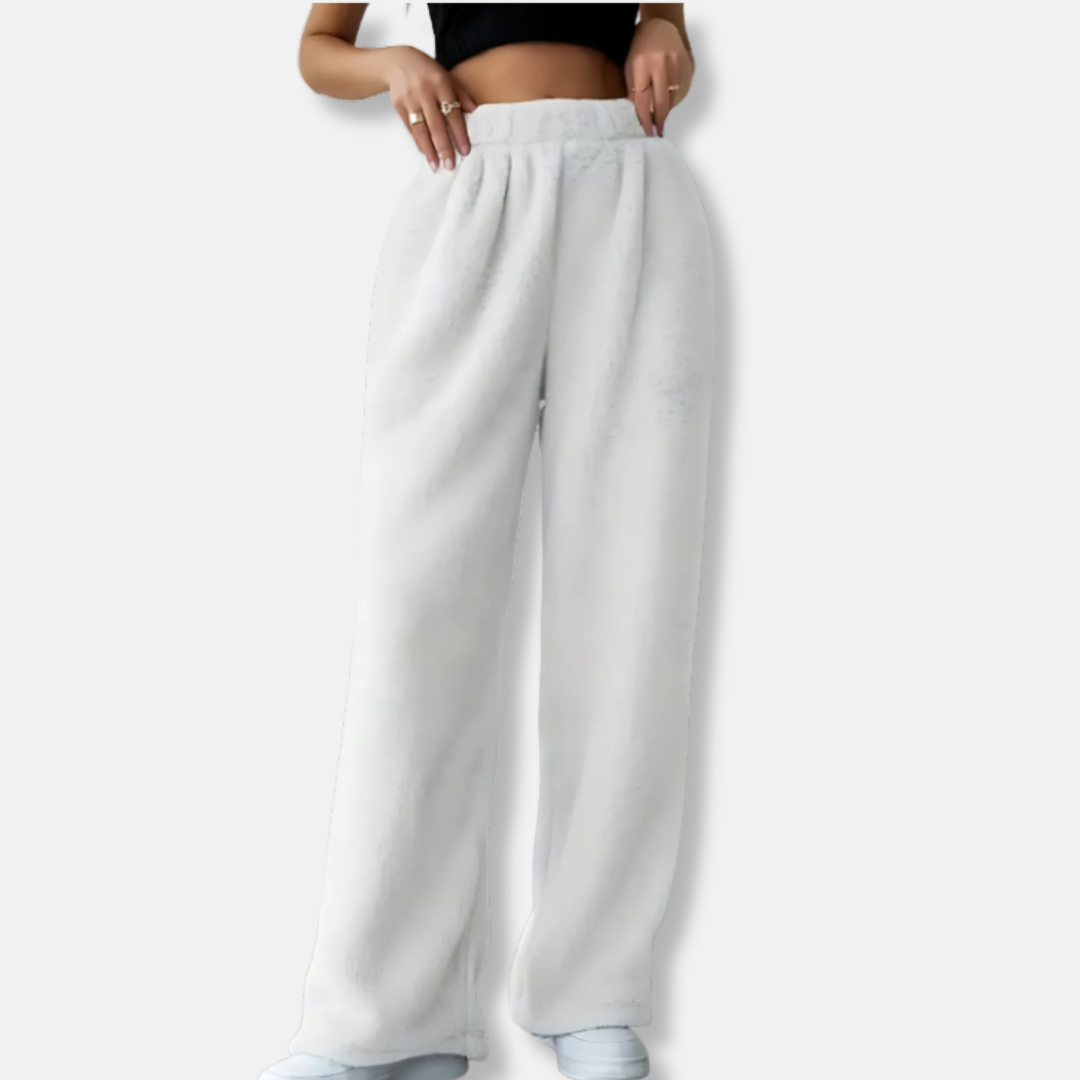 Plush Soft Feel Wide Leg Casual Pants 