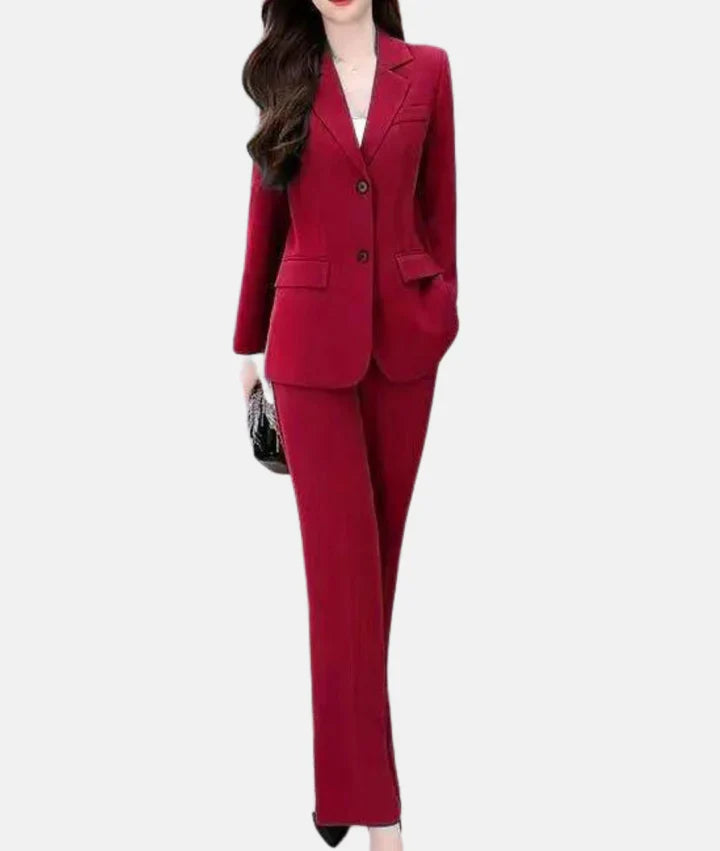 Women's elegant pantsuit with tailored blazer