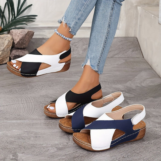 Cushioned Thick Sole Cross-Strap Sandals