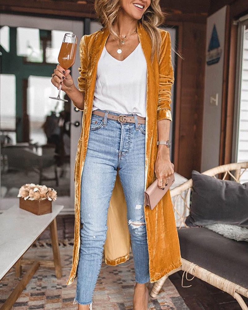 Luxury Fabric Loose Fit Duster Cardigan