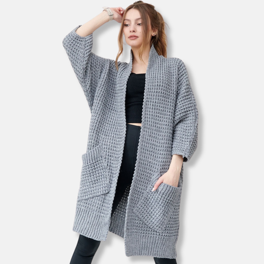 Chunky Wool Blend Oversized Knitted Coat 