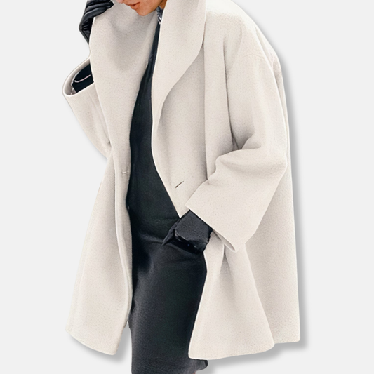 Isla Oversized Coat | Hooded Shawl Collar Midi Winter Coat