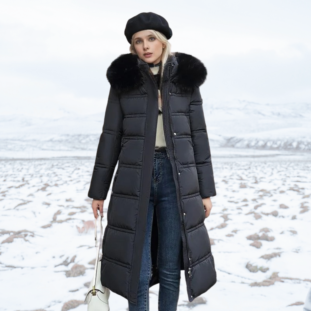 Padded Belted Long Winter Coat