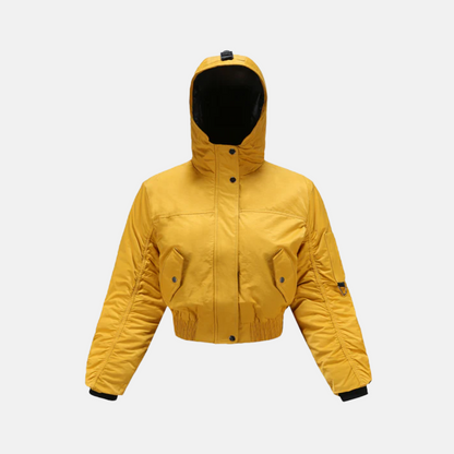 Women’s Cropped Coat – Hooded – Ribbed Cuffs – Urban Style