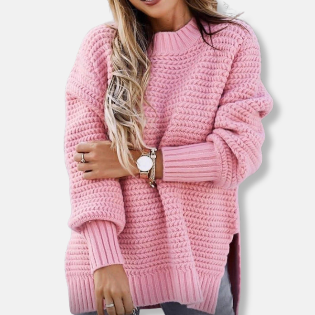 Women’s Pullover Sweater – Oversized Fit – Ribbed Knit – Cozy Textured Casual Style