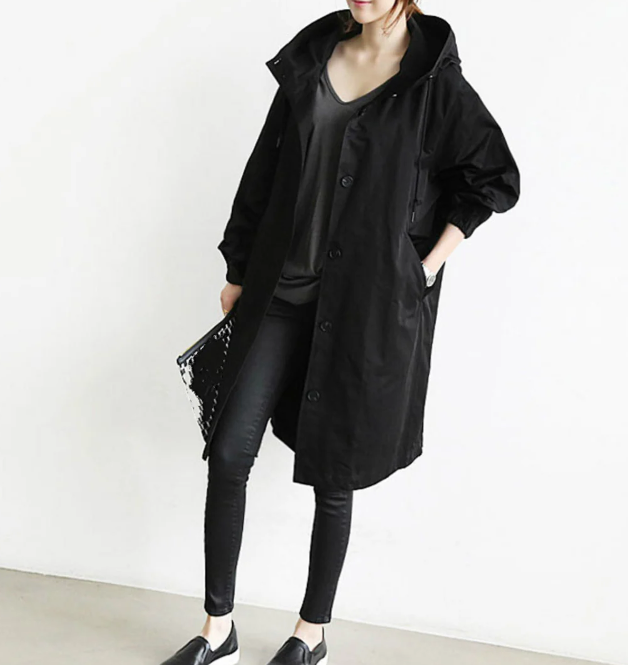 Megan - casual windbreaker mid-length jacket