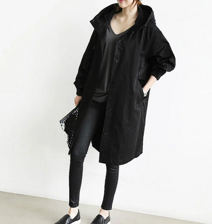 Megan - casual windbreaker mid-length jacket
