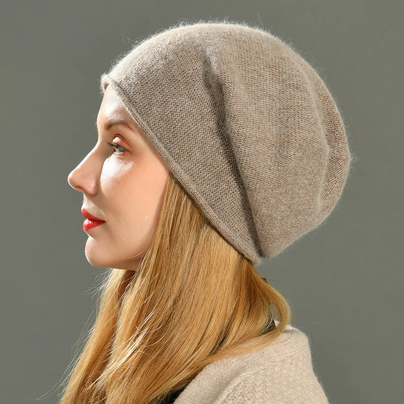 Sienna Slouchy Fit Beanie | Cuffed Brim Fine Knit Beanie