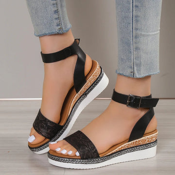 Fionna - Open strap design flat sole women sandals