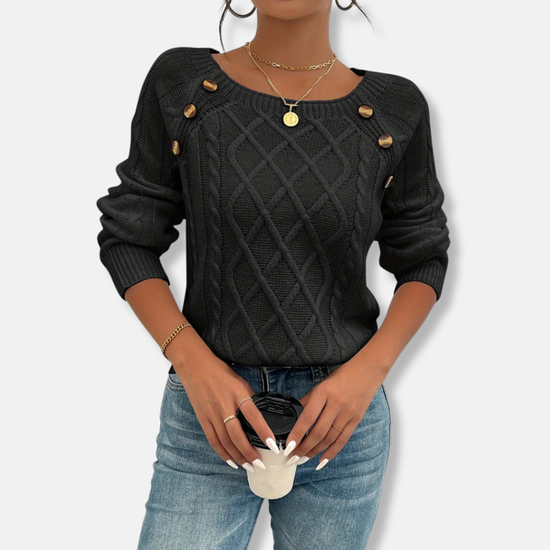 Cable Knit Relaxed Fit Knit Top 