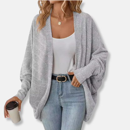Sienna Wool Oversized Cardigan | Ribbed Open Front Cardigan