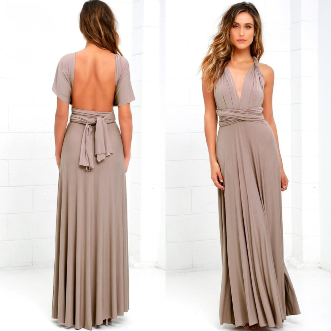 Flowing A-Line Maxi Dress With Tie Back
