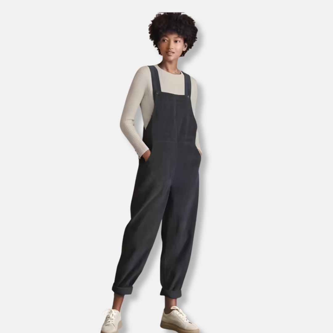 Corduroy Relaxed Fit Adjustable Overalls 