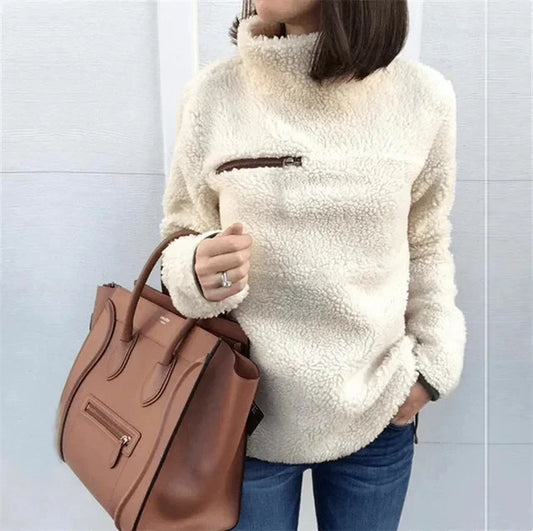 High Neck Fleece Sweater