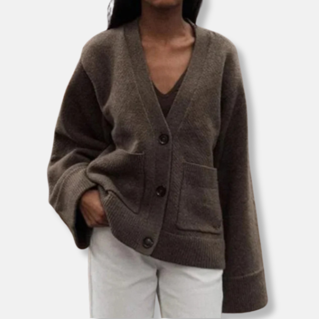 Wool Feel Oversized Relaxed Fit Cardigan 