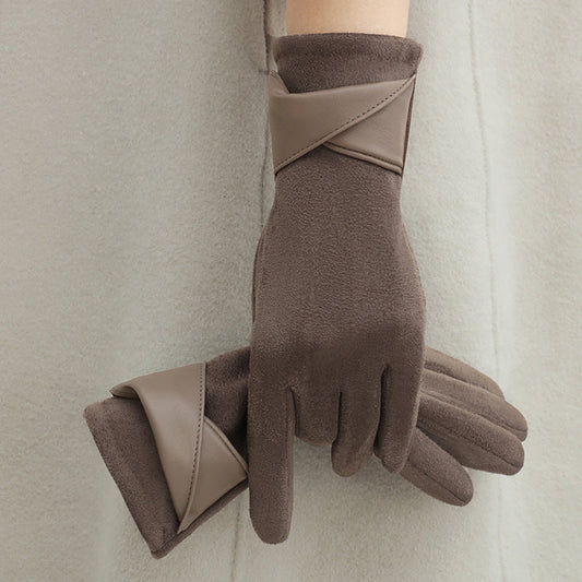 Isla Wrapped Strap Form-Fitting Gloves | Solid Wrist-Length Gloves
