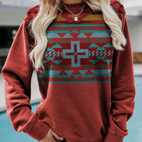 Fair Isle Pattern Long Sleeve Sweater