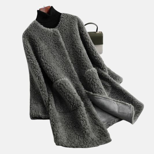 Faux Fur Relaxed Fit Open Front Coat