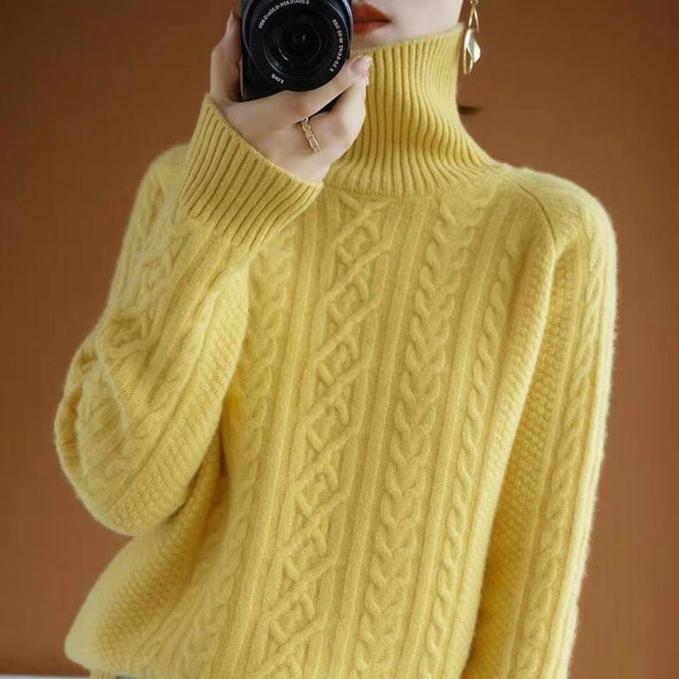 Classic Knit Turtleneck Pullover Sweater