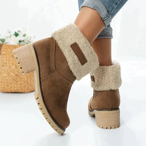 Women's slip-on block heel boots