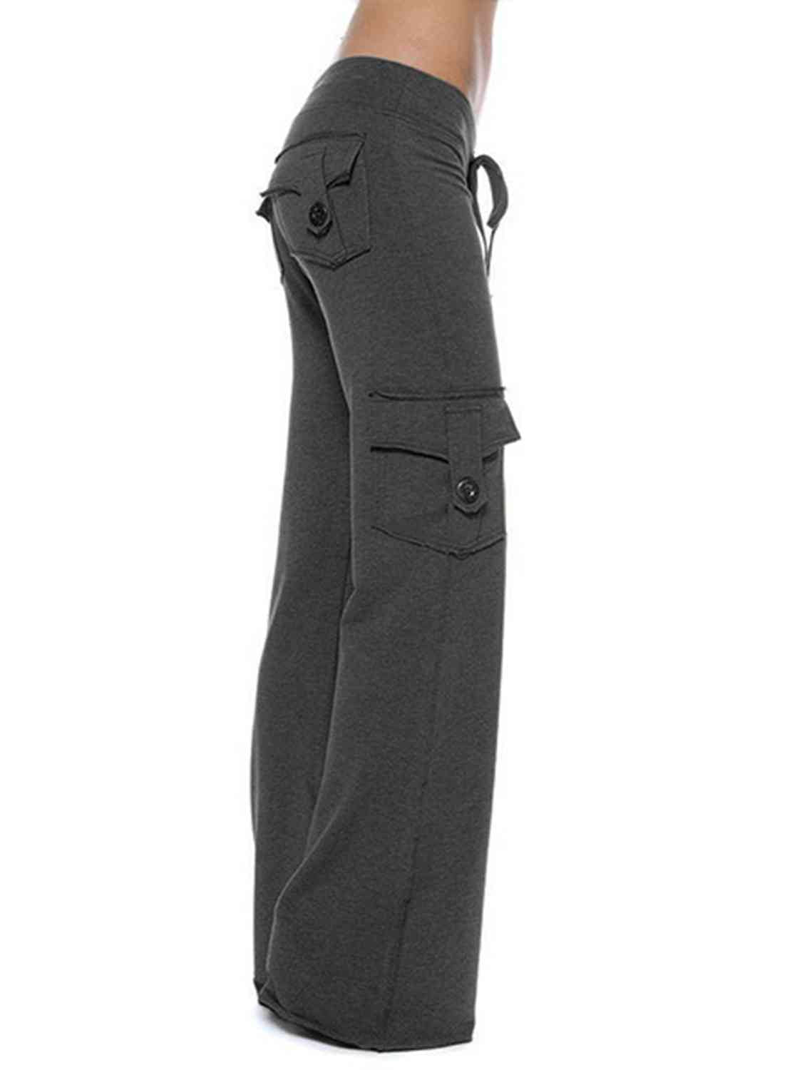 Women's mid rise cargo wide leg pants