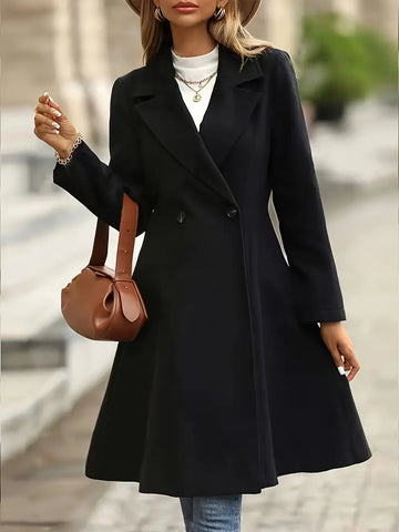 Women's autumn winter long sleeve woolen coat