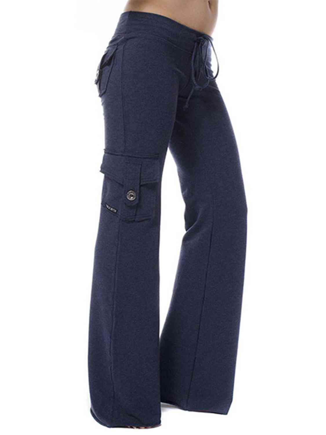 Women's mid rise cargo wide leg pants