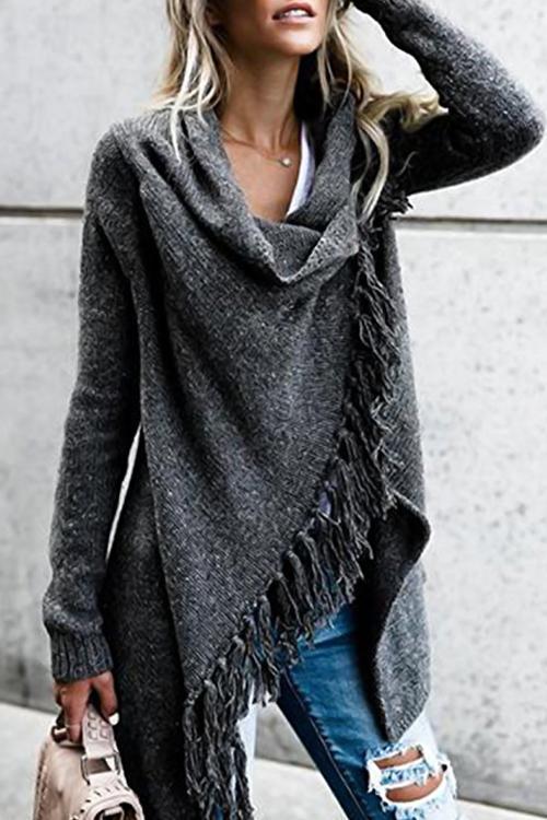 Slim Diagonal Mid-Length Sweater
