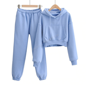 Women's hooded sweatshirt and high waist leggings set