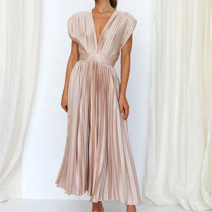 Women's Elegant Pleated  Dress for Spring and Summer