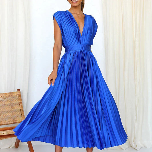 Elegant Pleated Spring/Summer Dress