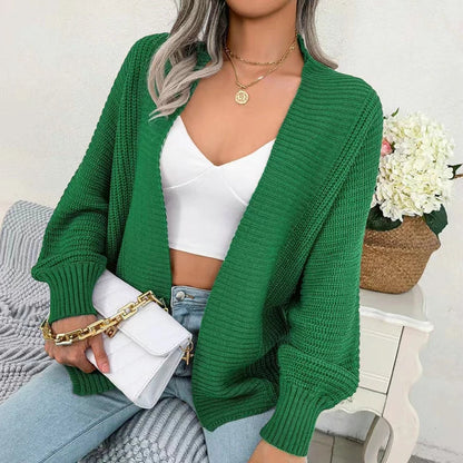 Women's casual batwing long-sleeve knit cardigan