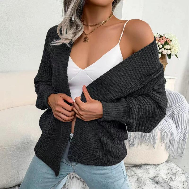 Batwing Long Sleeve Knit Casual Cardigan