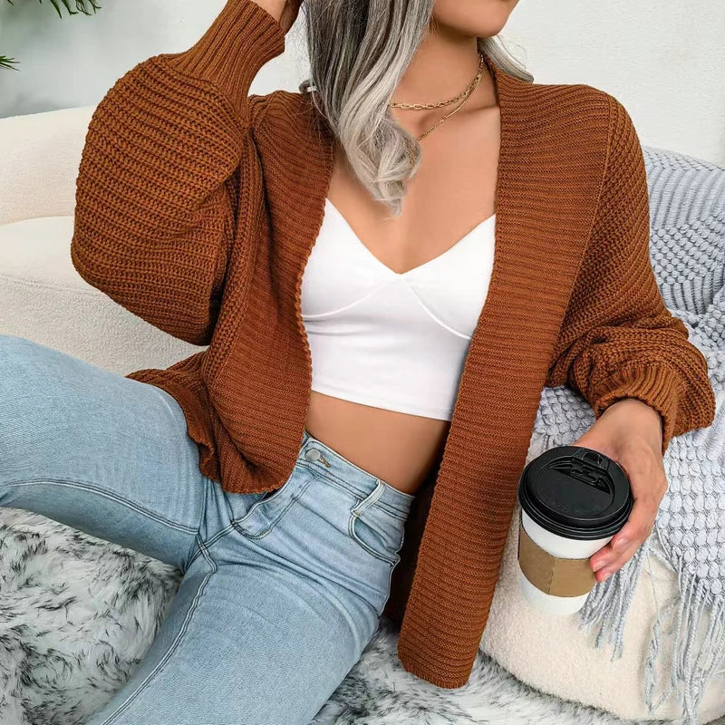 Batwing Long Sleeve Knit Casual Cardigan