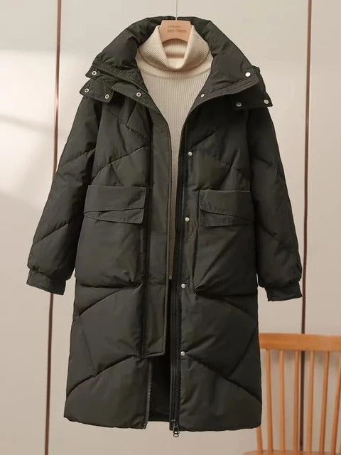 Women's hooded parka jackets for winter