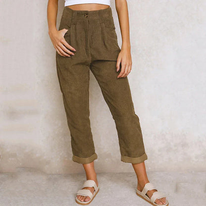 Women's casual street style loose corduroy pants
