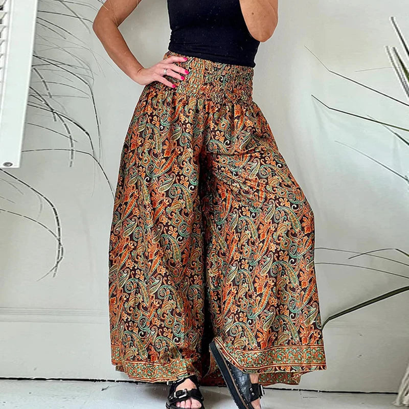 Eva - Airy wide vintage pants in Ibiza style