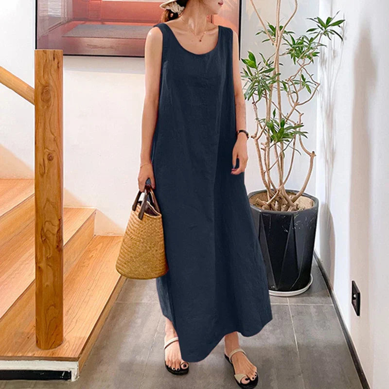 Sleeveless Lightweight Loose Fit Maxi Dress