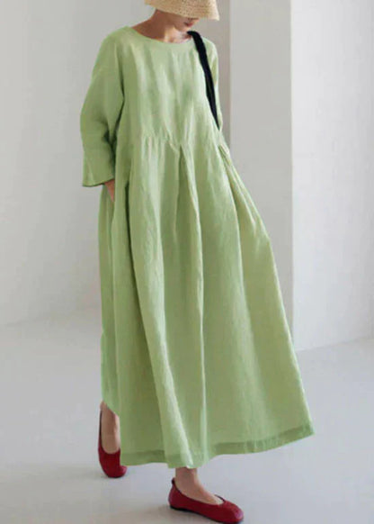 Women’s Maxi Dress – Loose Fit – Long Sleeve – Breathable Blend – Casual Flowy Style