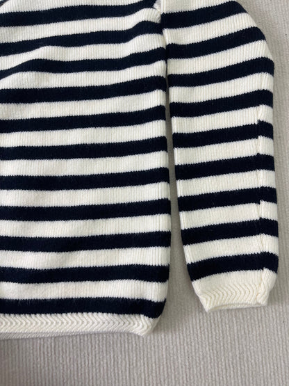 Striped two-piece long-sleeved pullover sweater for women