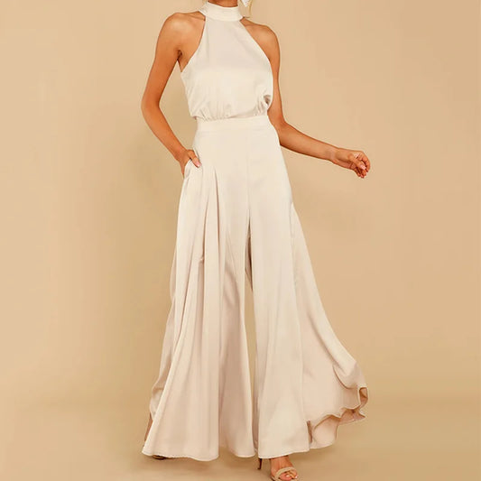 Elegant High Waist Halter Jumpsuit