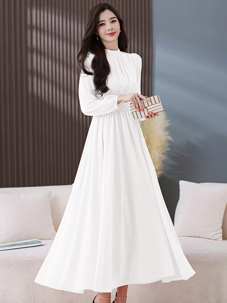 Chiffon Long Sleeve Boho Maxi Dress