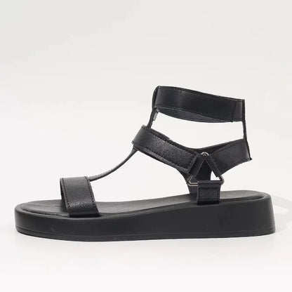 Women’s Gladiator Sandals - Open Toe - Flat Sole - Adjustable Straps Stylish Comfort