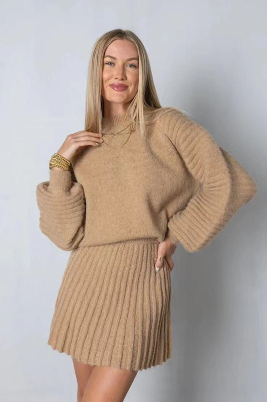 Knitted Sweater and Skirt Co-ord Set