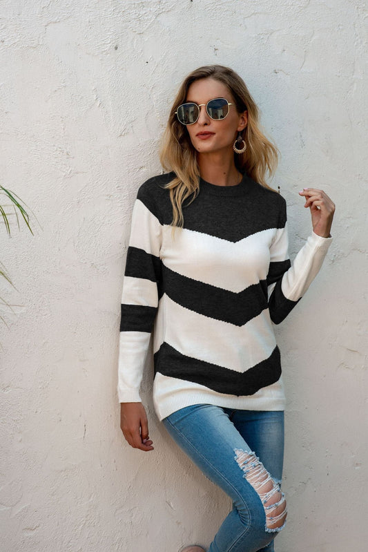 Wool Blend Relaxed Fit Knitted Pullover 