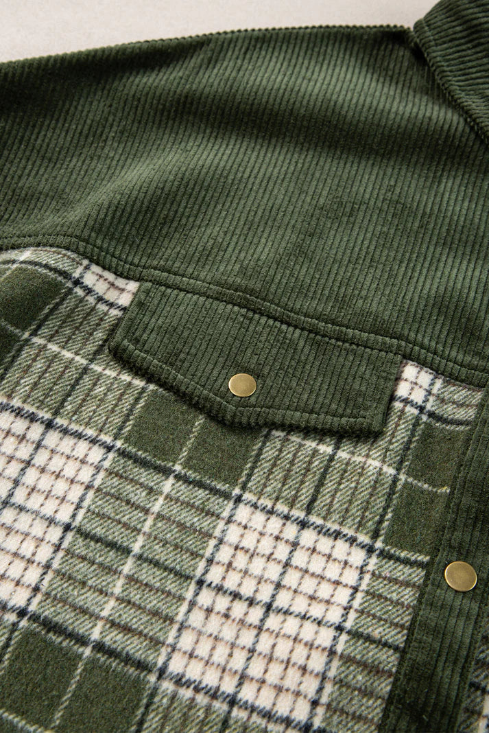 Color Block Snap Button Jacket