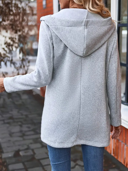 Women's casual zip-up hoodie jacket with pockets