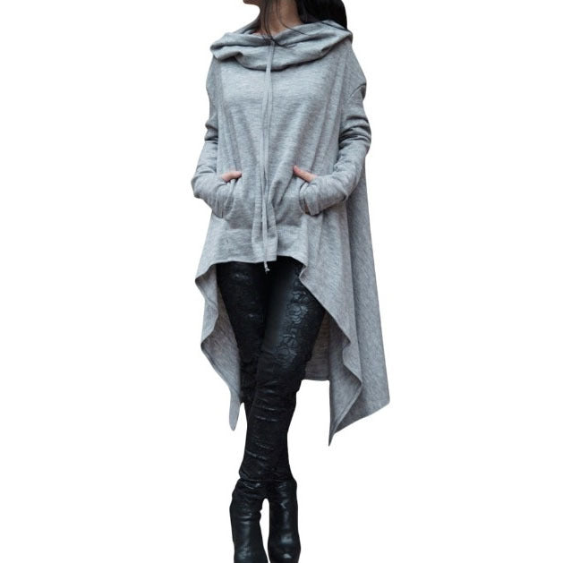 Long Hooded Drape Sweater
