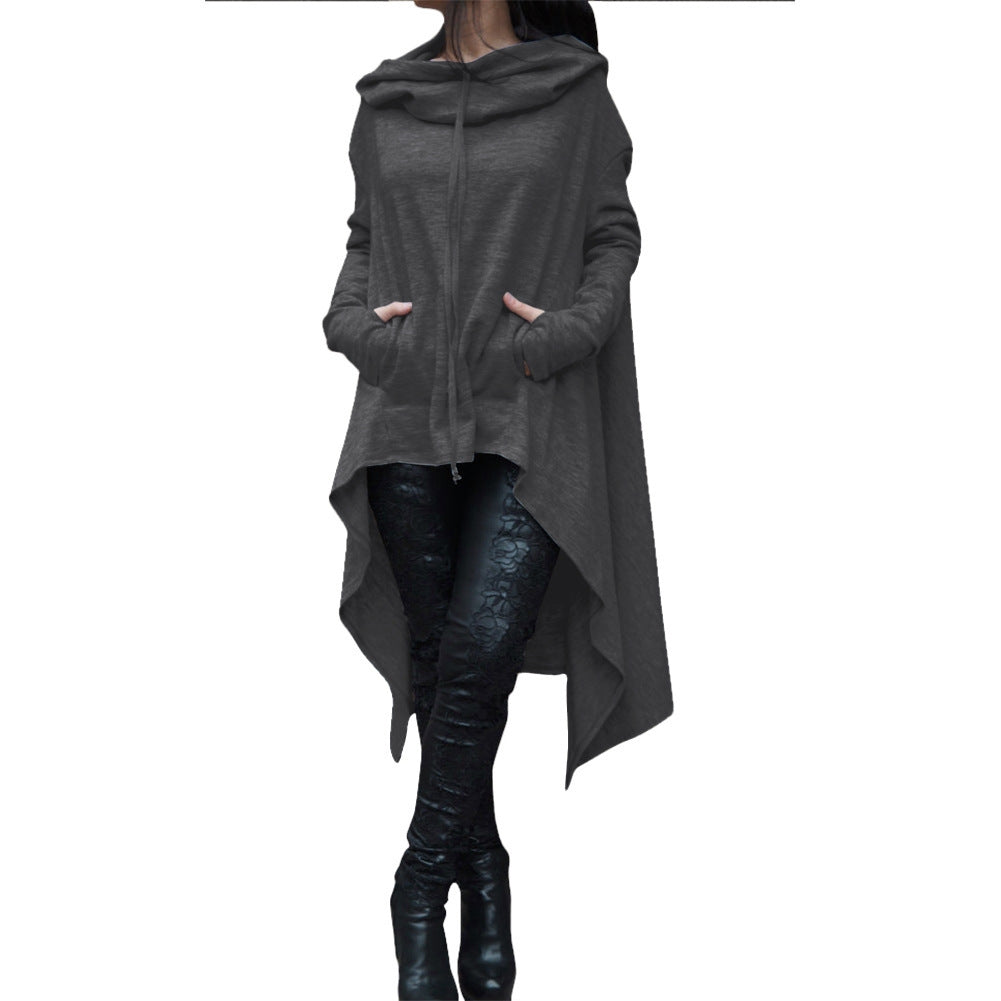 Long Hooded Drape Sweater