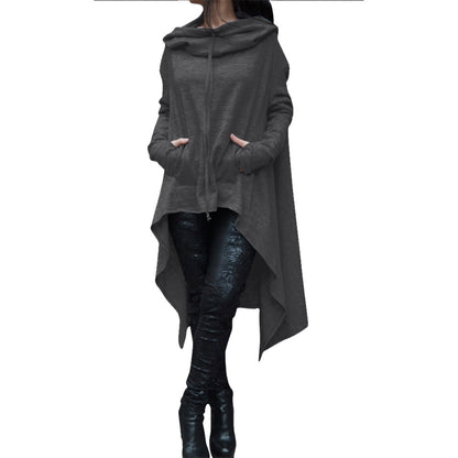 Women's Long Hooded Drape Sweater - Casual Stylish Wear